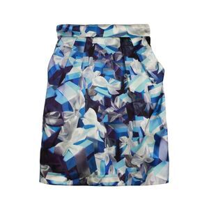 Mary Katrantzou Printed Skirt in Blue Silk